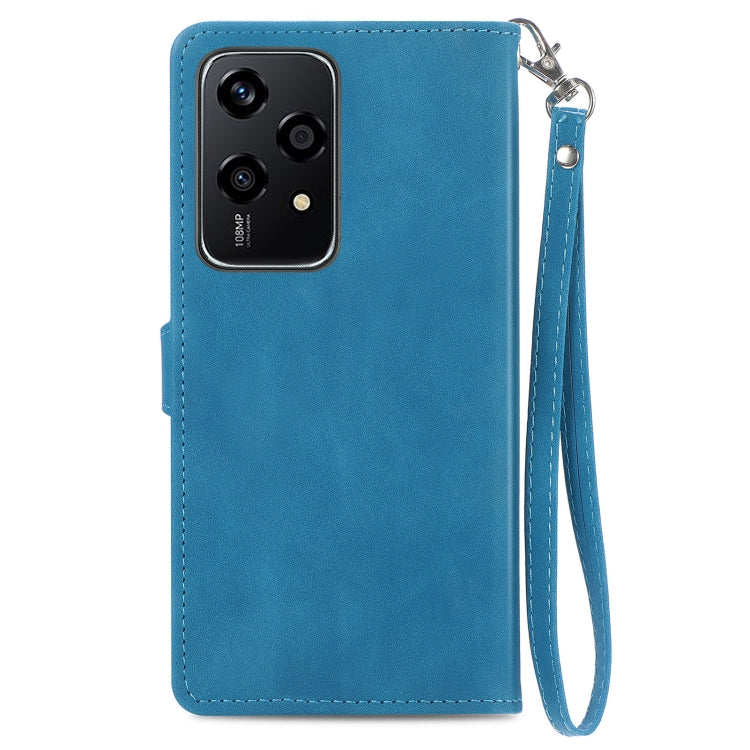 For Honor 200 Lite Global Embossed Flower Zipper Leather Phone Case