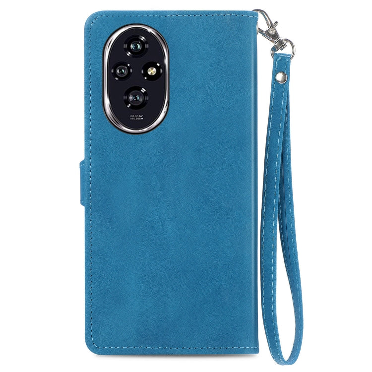 For Honor 200 Embossed Flower Zipper Leather Phone Case