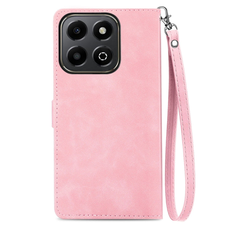 For Honor 200 Smart Embossed Flower Zipper Leather Phone Case