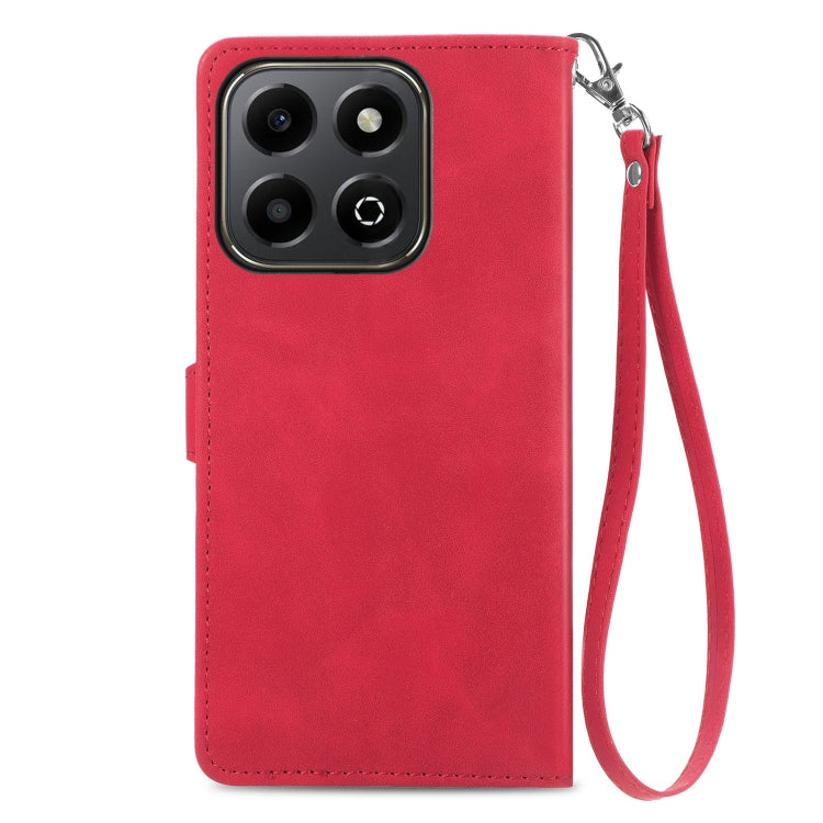 For Honor 200 Smart Embossed Flower Zipper Leather Phone Case