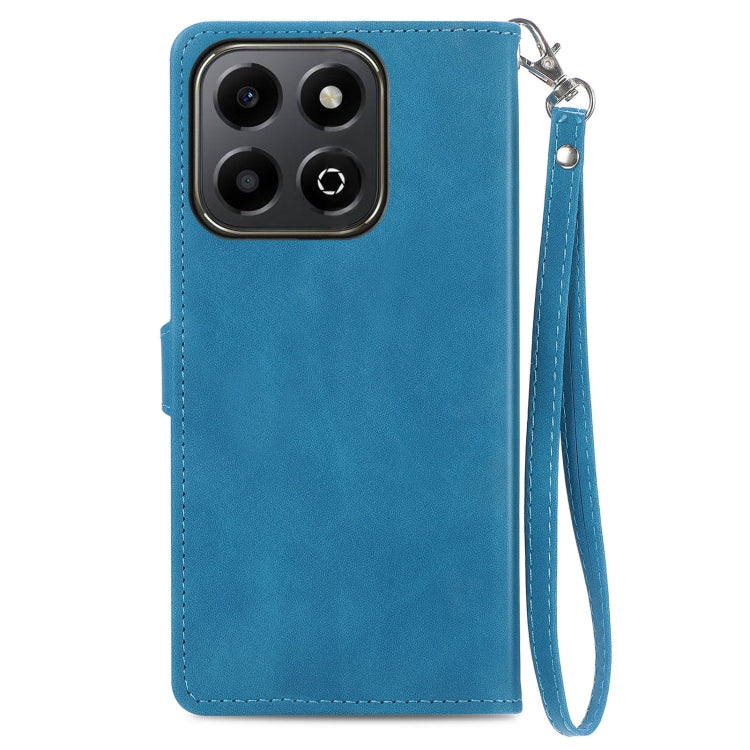 For Honor 200 Smart Embossed Flower Zipper Leather Phone Case