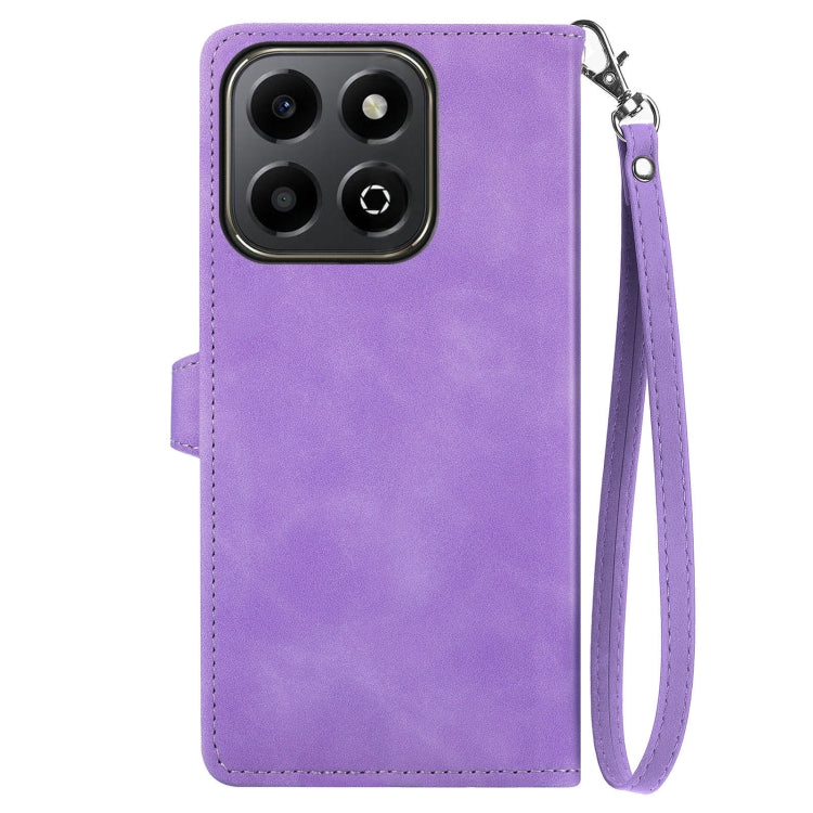 For Honor 200 Smart Embossed Flower Zipper Leather Phone Case