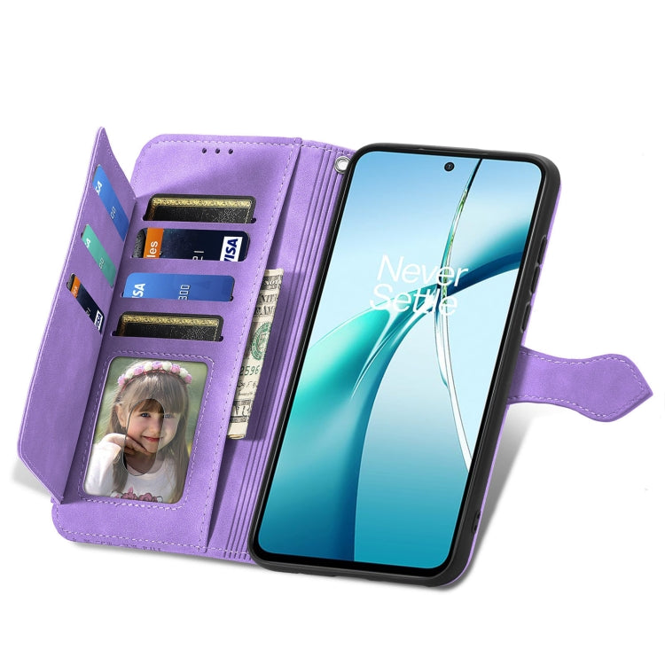For Honor 200 Smart Embossed Flower Zipper Leather Phone Case