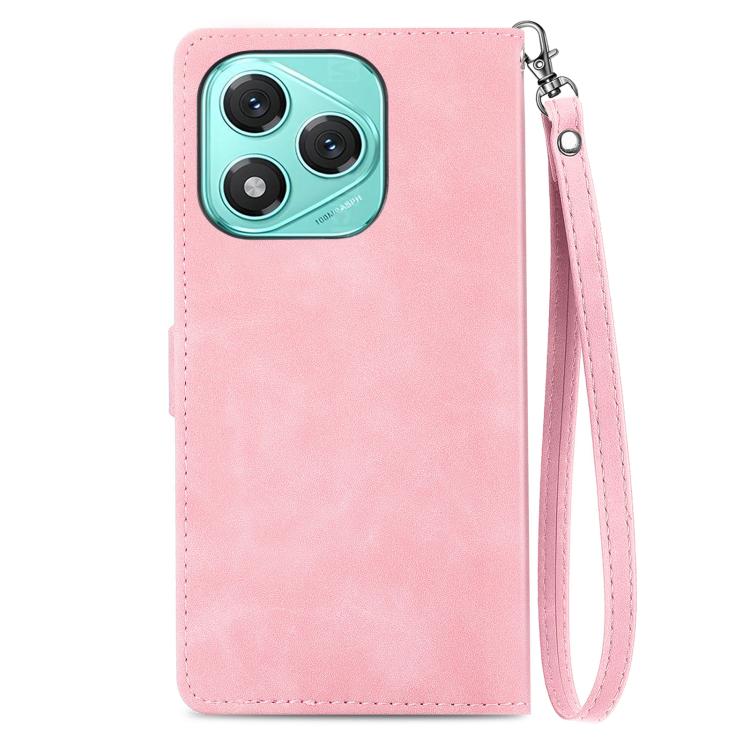 For Honor 400 Lite Global Embossed Flower Zipper Leather Phone Case