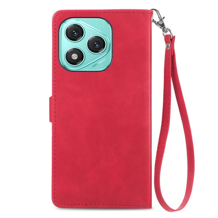 For Honor 400 Lite Global Embossed Flower Zipper Leather Phone Case