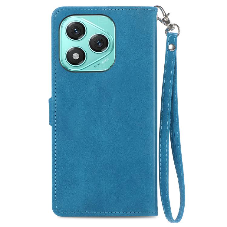 For Honor 400 Lite Global Embossed Flower Zipper Leather Phone Case