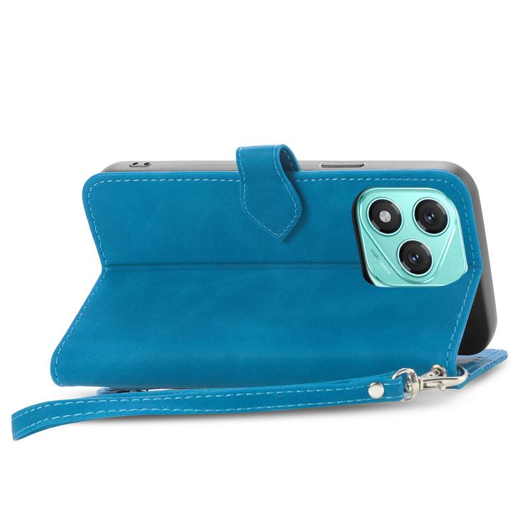 For Honor 400 Lite Global Embossed Flower Zipper Leather Phone Case