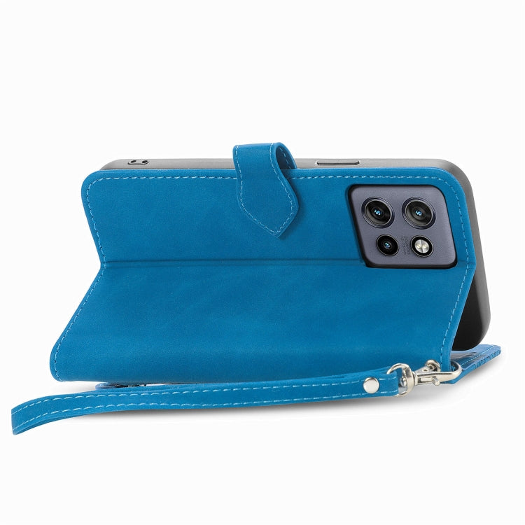 For Motorola Moto S50 Embossed Flower Zipper Leather Phone Case