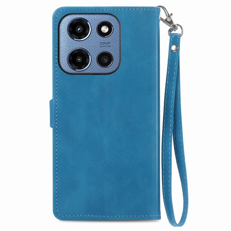 For Motorola Moto G 2025 Embossed Flower Zipper Leather Phone Case