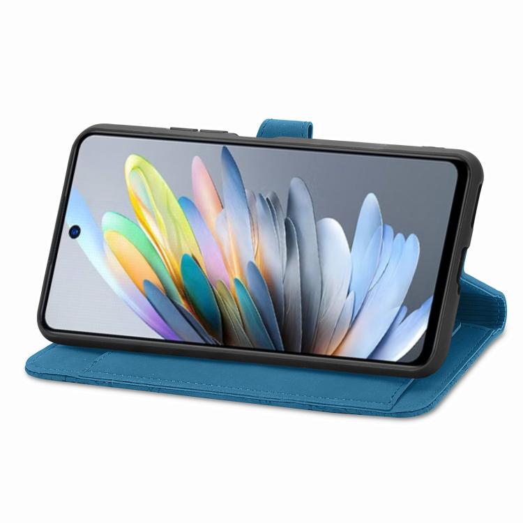 For Motorola Moto G 2025 Embossed Flower Zipper Leather Phone Case