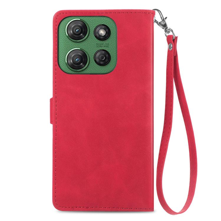 For Motorola Moto G Power 2025 Embossed Flower Zipper Leather Phone Case