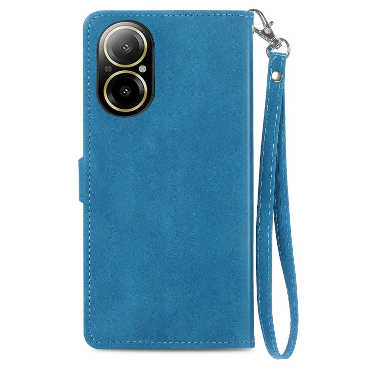 For Realme C67 4G Embossed Flower Zipper Leather Phone Case