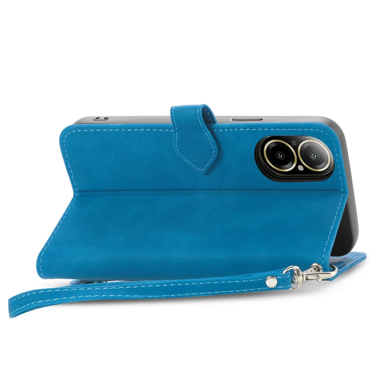 For Realme C67 4G Embossed Flower Zipper Leather Phone Case
