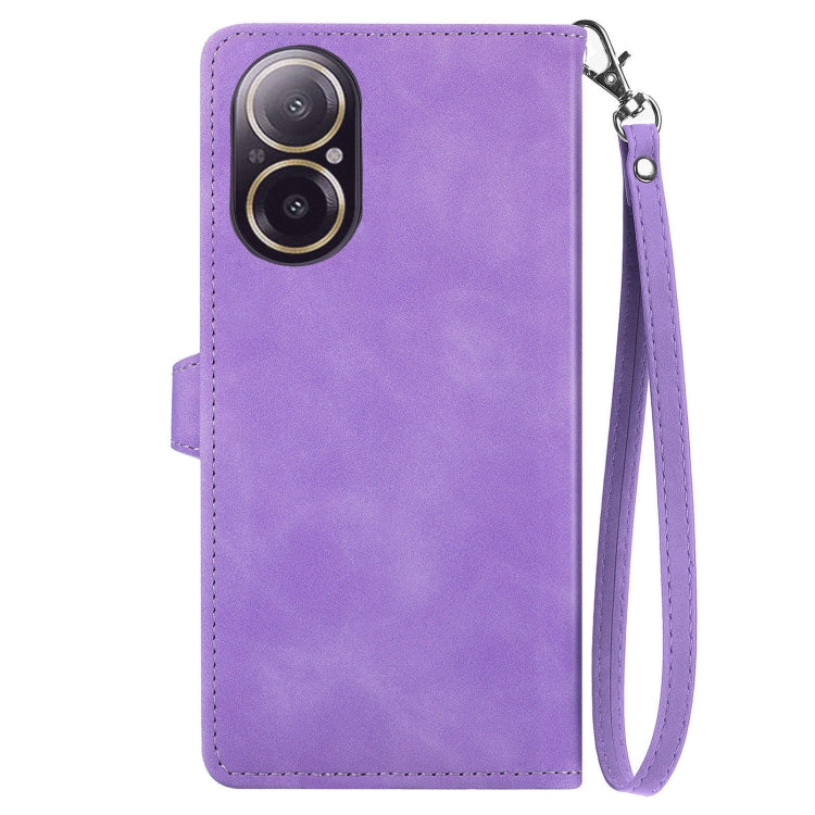 For Realme C67 4G Embossed Flower Zipper Leather Phone Case