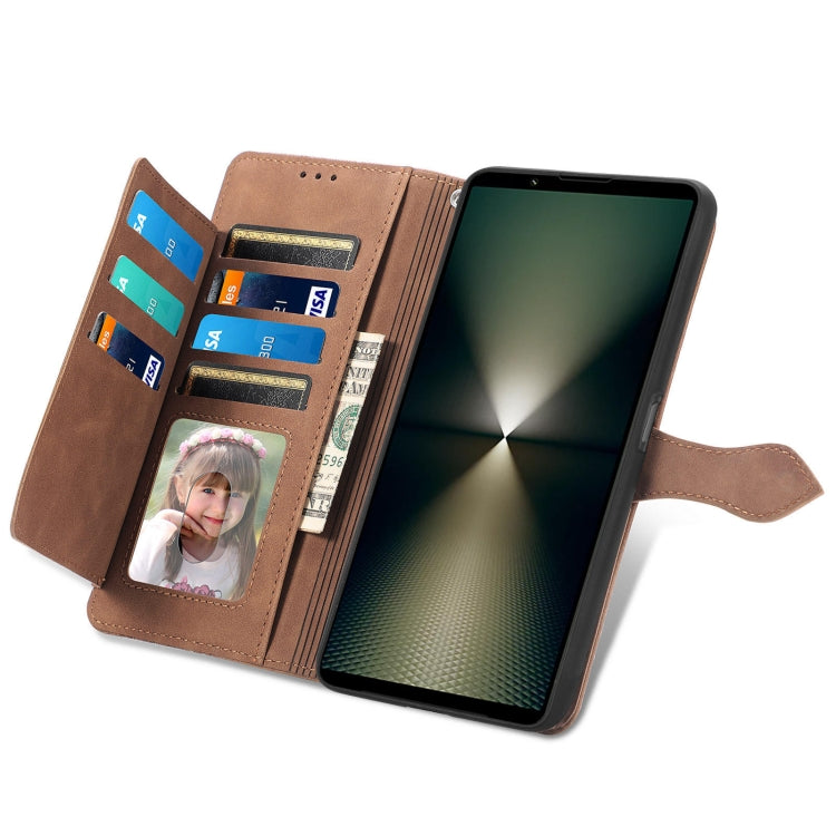 For Sony Xperia 1 VI Embossed Flower Zipper Leather Phone Case