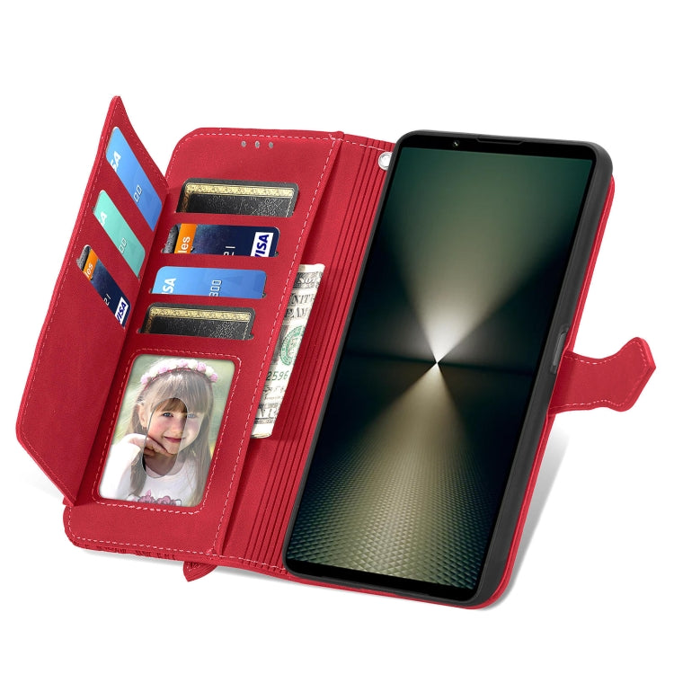 For Sony Xperia 10 VI Embossed Flower Zipper Leather Phone Case