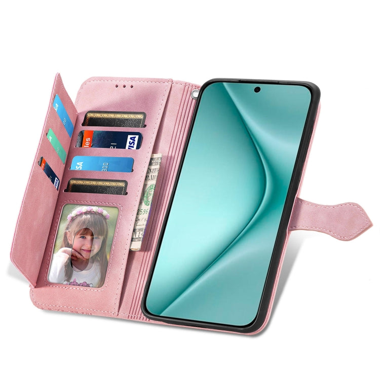 For Huawei Pura 70 Embossed Flower Zipper Leather Phone Case