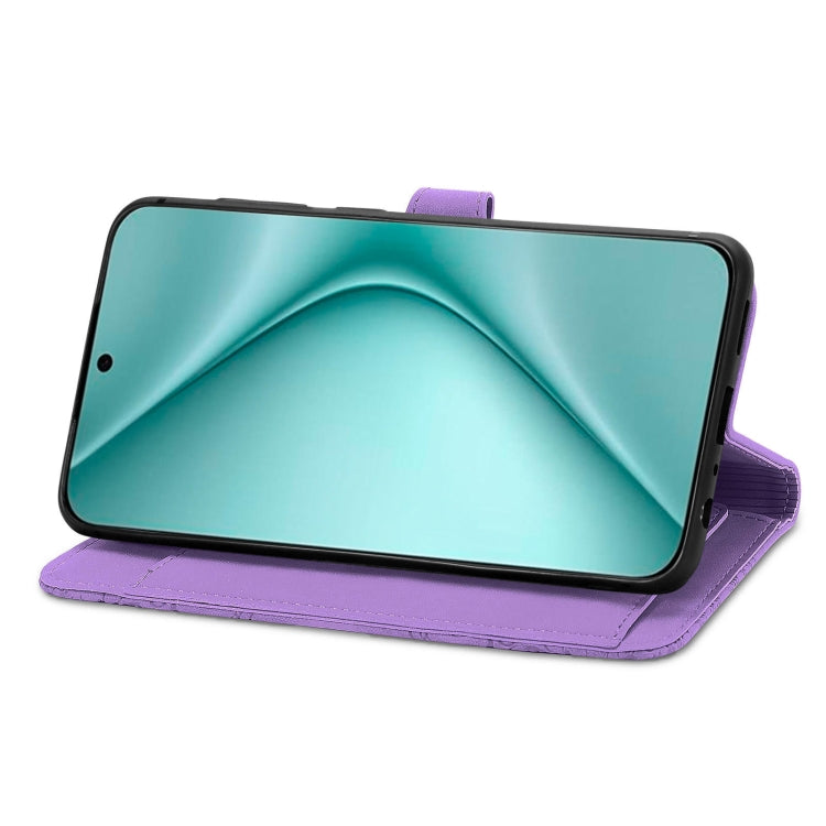 For Huawei Pura 70 Embossed Flower Zipper Leather Phone Case