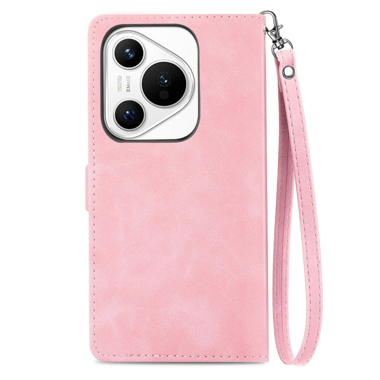 For Huawei Pura 70 Pro+ Embossed Flower Zipper Leather Phone Case