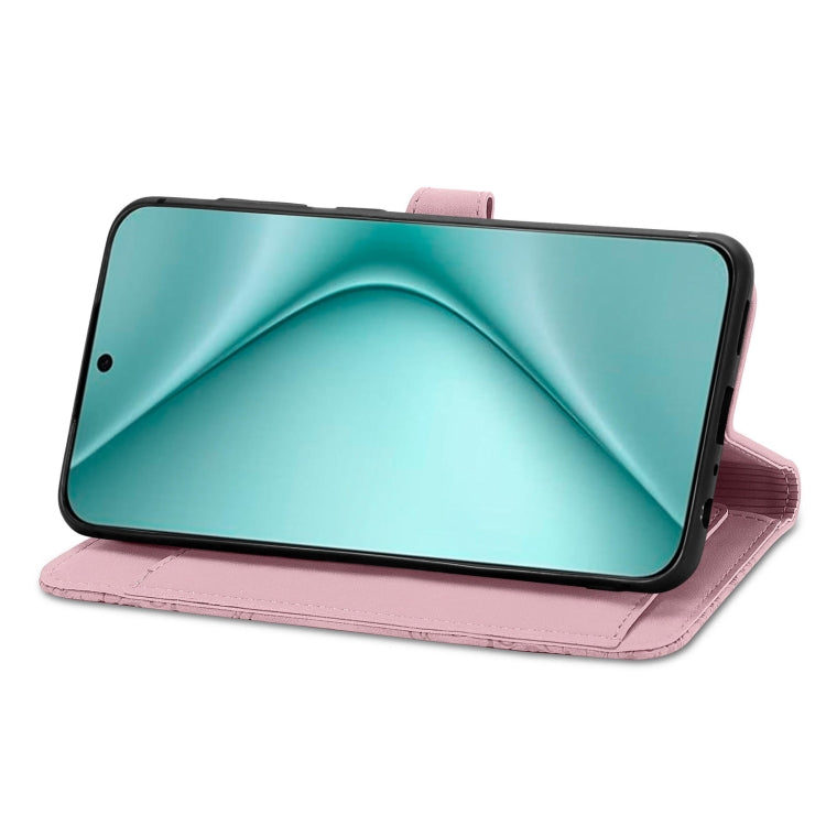 For Huawei Pura 70 Pro+ Embossed Flower Zipper Leather Phone Case