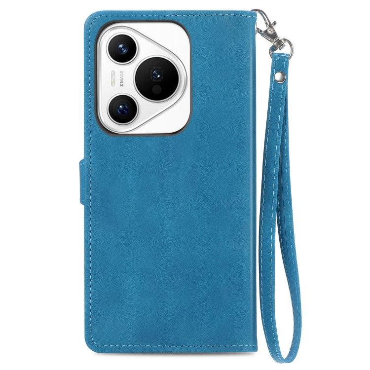 For Huawei Pura 70 Pro+ Embossed Flower Zipper Leather Phone Case