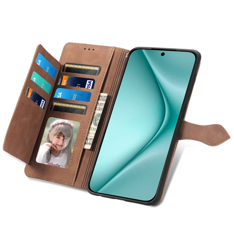 For Huawei Pura 70 Pro+ Embossed Flower Zipper Leather Phone Case