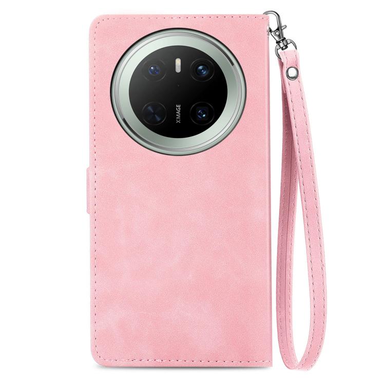 For Huawei Mate 70 Embossed Flower Zipper Leather Phone Case