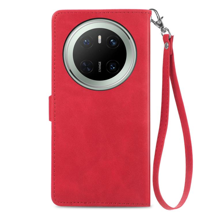 For Huawei Mate 70 Embossed Flower Zipper Leather Phone Case