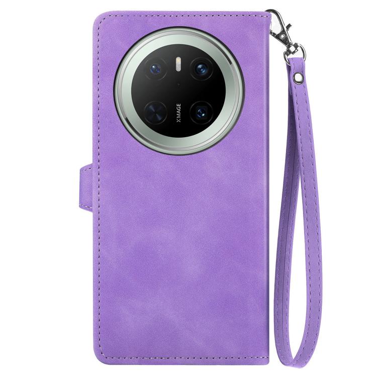 For Huawei Mate 70 Embossed Flower Zipper Leather Phone Case