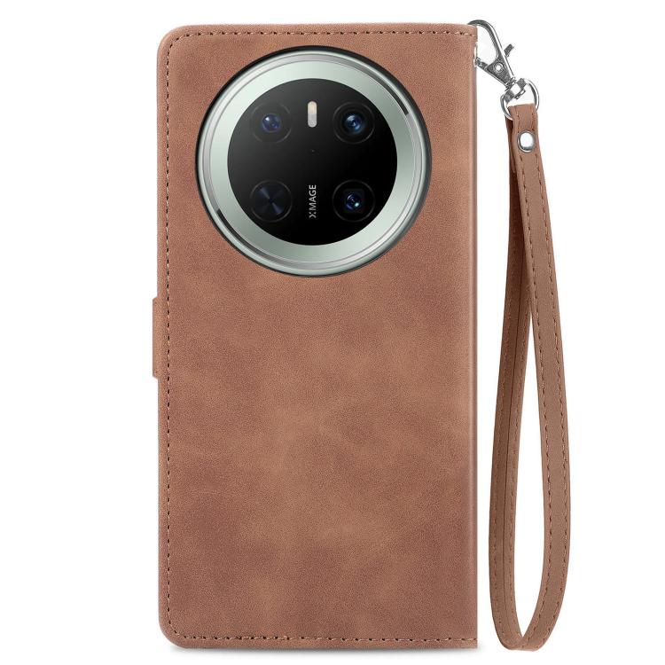 For Huawei Mate 70 Embossed Flower Zipper Leather Phone Case