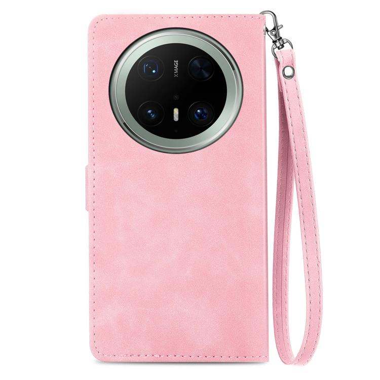 For Huawei Mate 70 Pro+ Embossed Flower Zipper Leather Phone Case