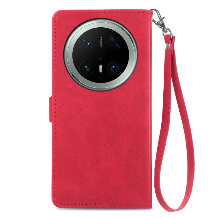 For Huawei Mate 70 Pro+ Embossed Flower Zipper Leather Phone Case