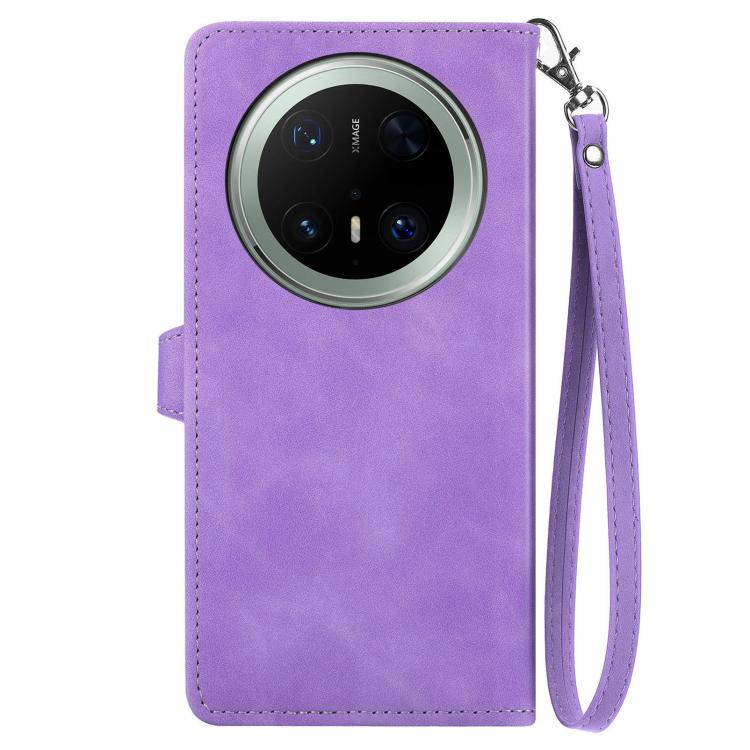 For Huawei Mate 70 Pro+ Embossed Flower Zipper Leather Phone Case