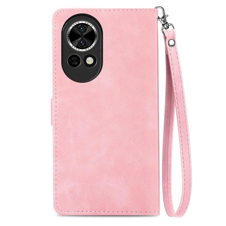 For Huawei nova 13 Embossed Flower Zipper Leather Phone Case