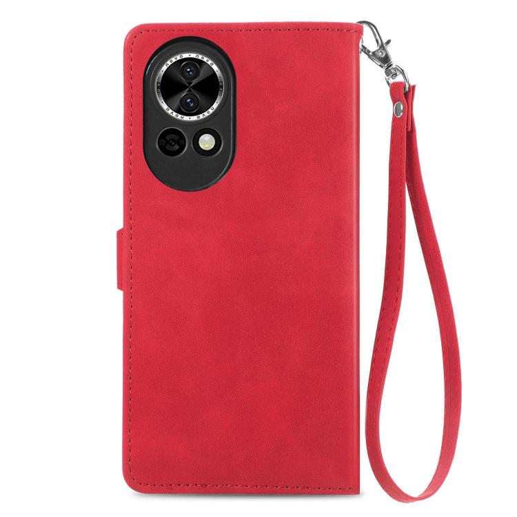 For Huawei nova 13 Embossed Flower Zipper Leather Phone Case