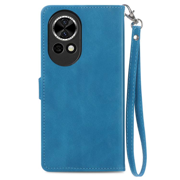 For Huawei nova 13 Embossed Flower Zipper Leather Phone Case