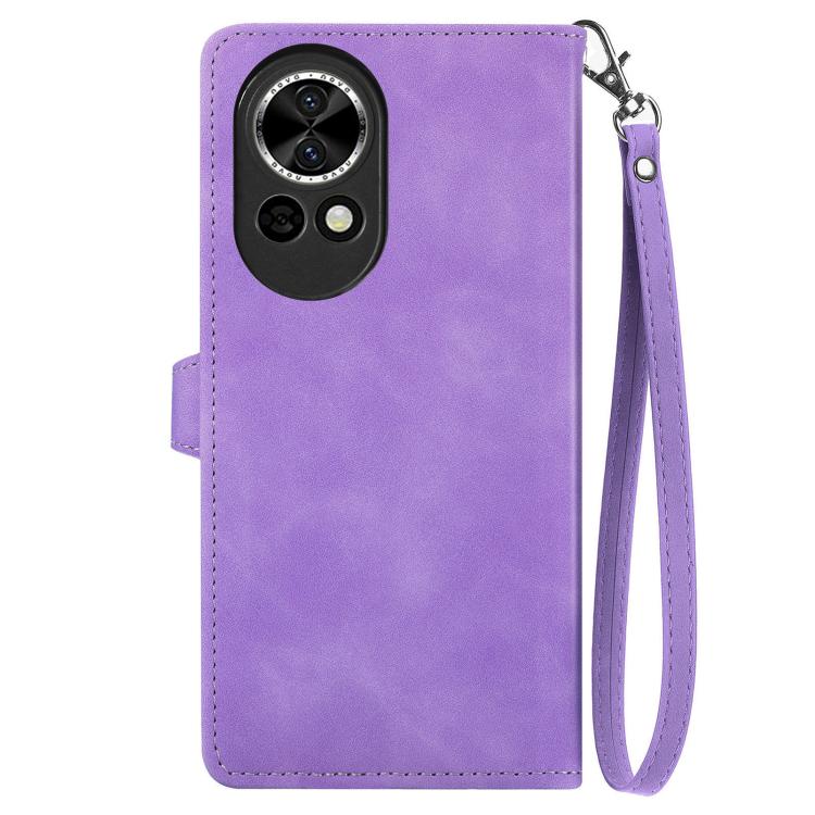 For Huawei nova 13 Embossed Flower Zipper Leather Phone Case