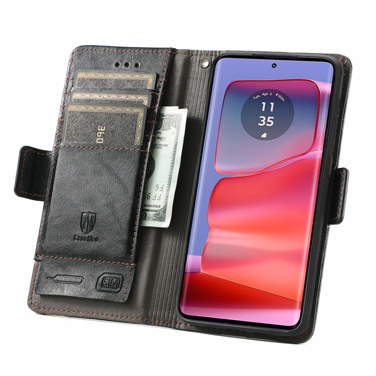 For Motorola Edge 50 Pro  CaseNeo Splicing Dual Magnetic Buckle Leather Phone Case