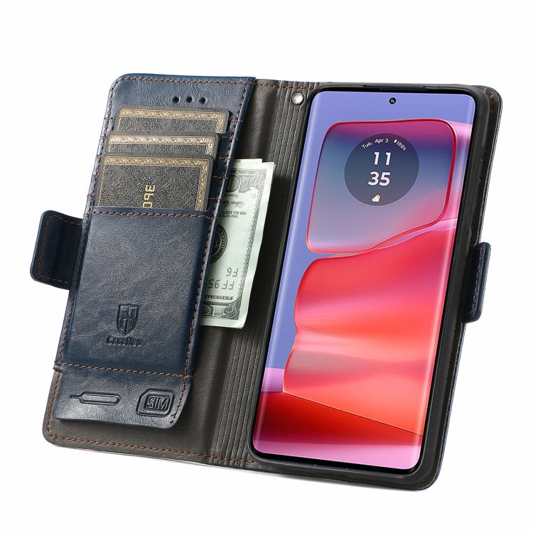 For Motorola Edge 50 Pro  CaseNeo Splicing Dual Magnetic Buckle Leather Phone Case