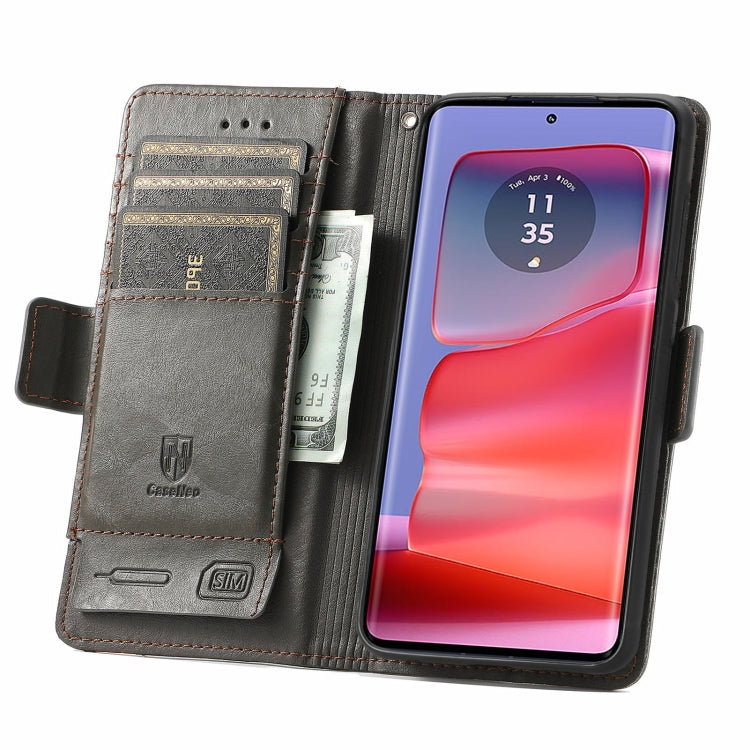 For Motorola Edge 50 Pro  CaseNeo Splicing Dual Magnetic Buckle Leather Phone Case
