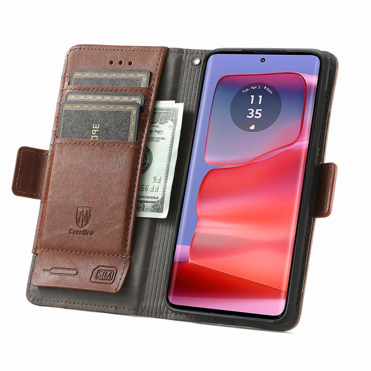For Motorola Edge 50 Ultra CaseNeo Splicing Dual Magnetic Buckle Leather Phone Case