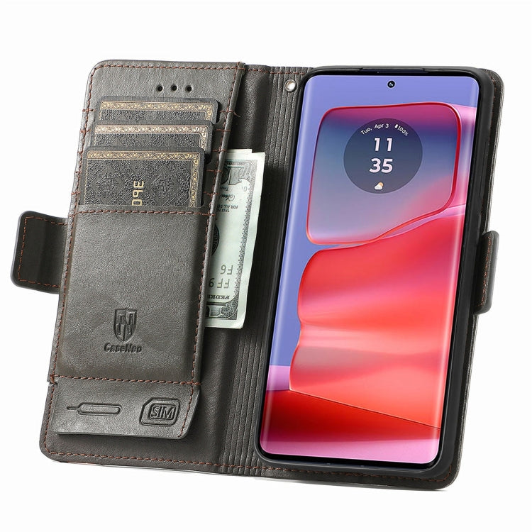 For Motorola Edge 50 Ultra CaseNeo Splicing Dual Magnetic Buckle Leather Phone Case