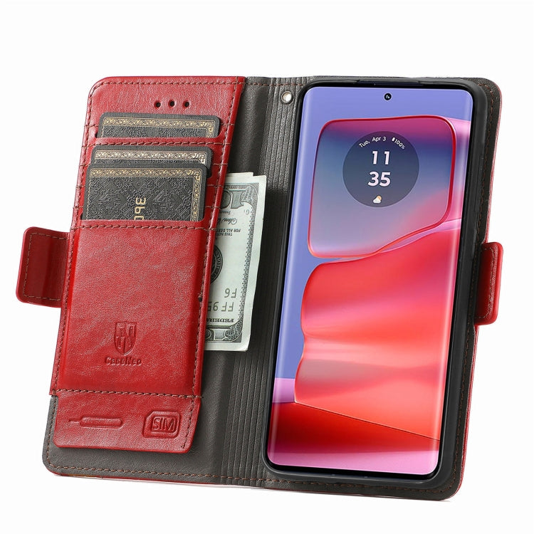 For Motorola Edge 50 Ultra CaseNeo Splicing Dual Magnetic Buckle Leather Phone Case
