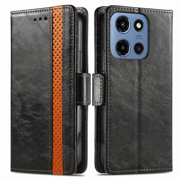 For Motorola Moto G 2025 CaseNeo Splicing Dual Magnetic Buckle Leather Phone Case
