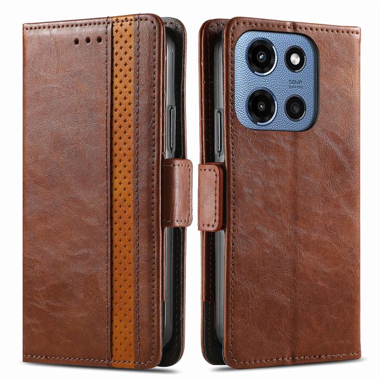 For Motorola Moto G 2025 CaseNeo Splicing Dual Magnetic Buckle Leather Phone Case