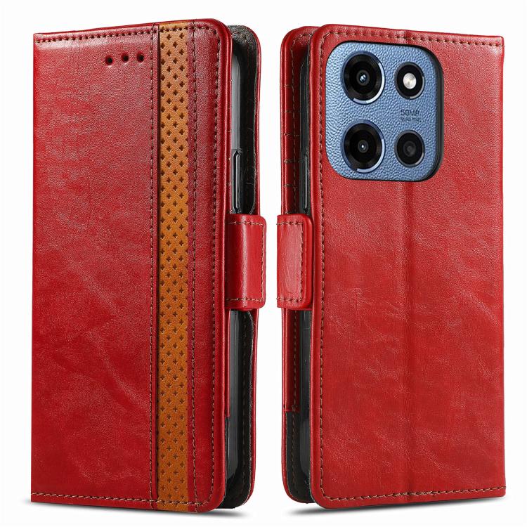 For Motorola Moto G 2025 CaseNeo Splicing Dual Magnetic Buckle Leather Phone Case