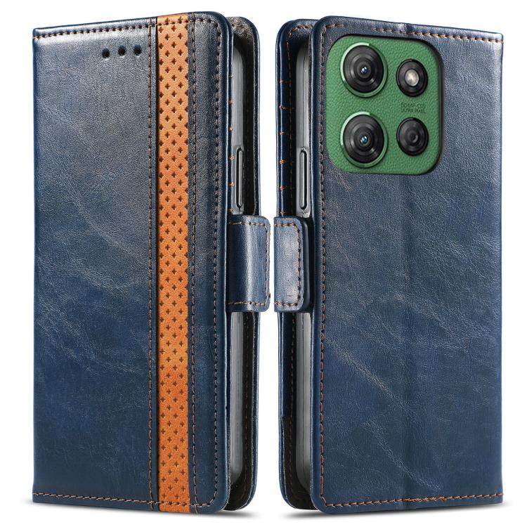 For Motorola Moto G Power 2025 CaseNeo Splicing Dual Magnetic Buckle Leather Phone Case