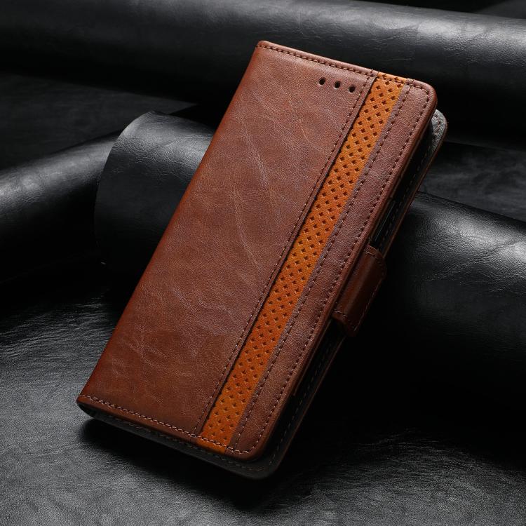 For Motorola Moto G Power 2025 CaseNeo Splicing Dual Magnetic Buckle Leather Phone Case