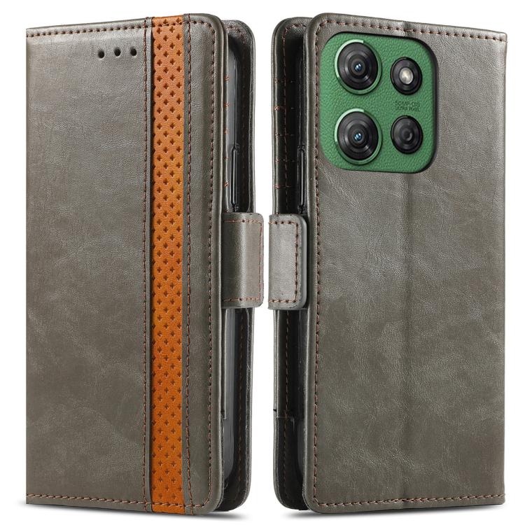 For Motorola Moto G Power 2025 CaseNeo Splicing Dual Magnetic Buckle Leather Phone Case