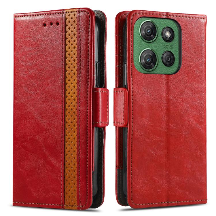 For Motorola Moto G Power 2025 CaseNeo Splicing Dual Magnetic Buckle Leather Phone Case